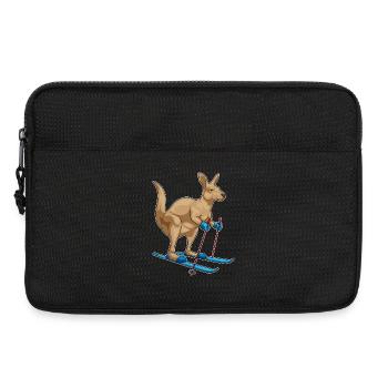 Känguru Skifahrer Ski Wintersport - Laptoptasche 13" - Schwarz - Vorne