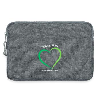 Choisissez le bio Choisissez la nature - Sacoche pour ordinateur portable 13 pouces - gris chiné - Devant