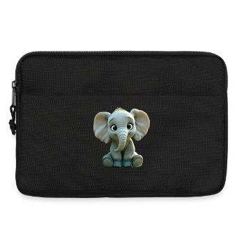Éléphant Afrique Safari Sauvage Amour Éléphant Mignon - Sacoche pour ordinateur portable 13 pouces - noir - Devant
