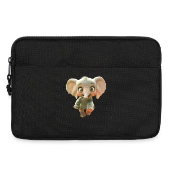 Éléphant Afrique Safari Sauvage Amour Éléphant Mignon - Sacoche pour ordinateur portable 13 pouces - noir - Devant