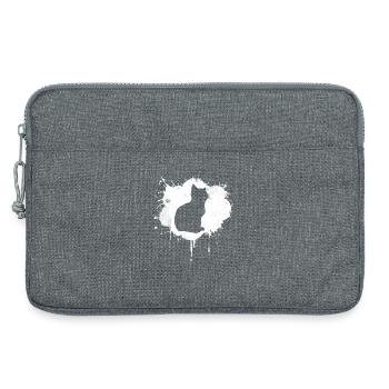 Croquis de chat - Sacoche pour ordinateur portable 13 pouces - gris chiné - Devant