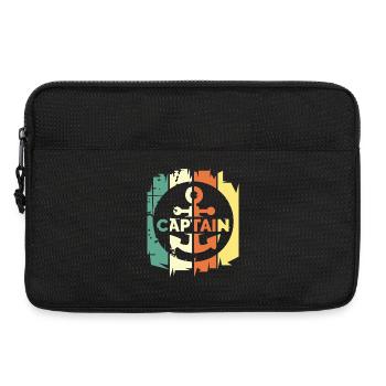 Rétro capitaine ancre logo vintage mer mer navire - Sacoche pour ordinateur portable 13 pouces - noir - Devant
