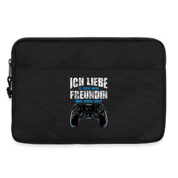 J’adore quand ma copine joue avec moi - Sacoche pour ordinateur portable 13 pouces - noir - Devant