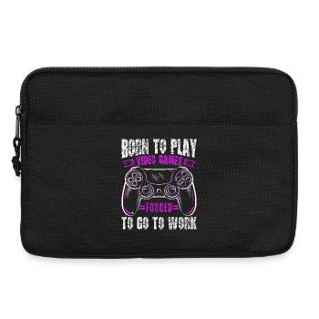 Zum Zocken geboren zur Arbeit gezwungen Gaming - Laptoptasche 13" - Schwarz - Vorne