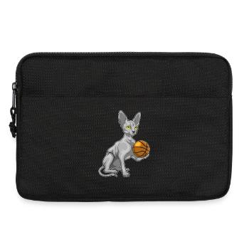 Sphinx Katze Basketballspieler Basketball - Laptoptasche 13" - Schwarz - Vorne