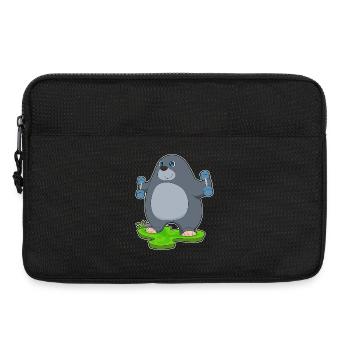 Maulwurf Bodybuilder Hanteln Bodybuilding - Laptoptasche 13" - Schwarz - Vorne