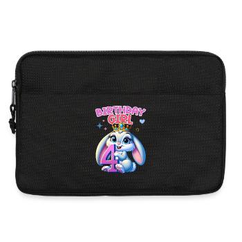 Anniversaire Fille, Anniversaire Enfants, 4 Ans, Fille - Sacoche pour ordinateur portable 13 pouces - noir - Devant
