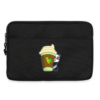 Panda Coffee to go Mug - Laptop bag 13" - black - Front