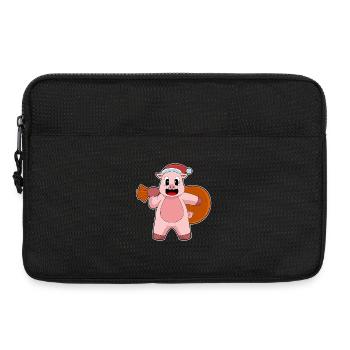 Schwein Weihnachten Weihnachtssack - Laptoptasche 13" - Schwarz - Vorne