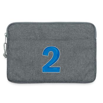 Two - 2 - Number Number - Laptop bag 13" - heather grey - Front