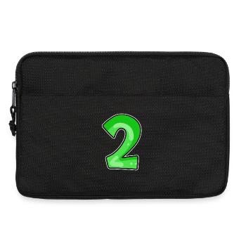 Zwei - 2 - Nummer Zahl - Laptoptasche 13" - Schwarz - Vorne