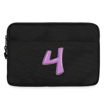 4 - Vier Zahl Nummer - Laptoptasche 13" - Schwarz - Vorne