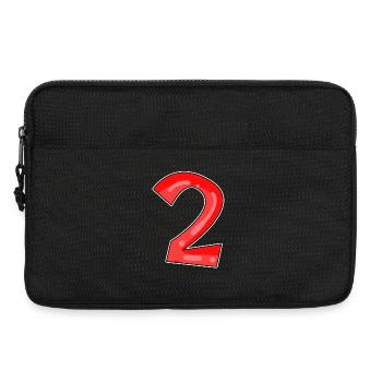 Zwei - 2 - Nummer Zahl - Laptoptasche 13" - Schwarz - Vorne