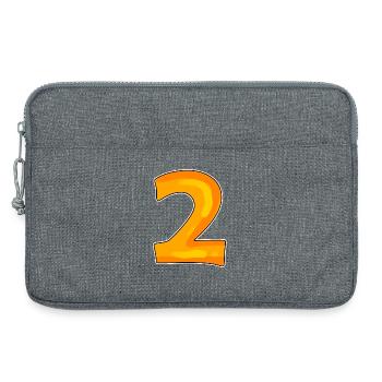 Two - 2 - Number Number - Laptop bag 13" - heather grey - Front