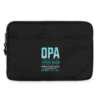 Opa T-Shirt weiß alles | Lustiges Spruch Shirt - Laptoptasche 13" - Schwarz - Vorne