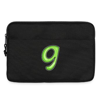 Zahl 9 - Neun - 9 Motiv Grün Hellgrün - Laptoptasche 13" - Schwarz - Vorne