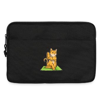 Cat Yoga Fitness Gymnastics - Laptop bag 13" - black - Front