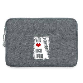 Rostock | Wir lieben dich total | Fussballverein - Laptoptasche 13" - Grau meliert - Vorne