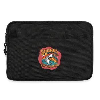 requin nageur avec chapeau mexicain et pizza - Sacoche pour ordinateur portable 13 pouces - noir - Devant