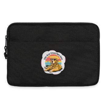 Hunde mit Sonnenbrille und Sonnenuntergang - Laptoptasche 13" - Schwarz - Vorne