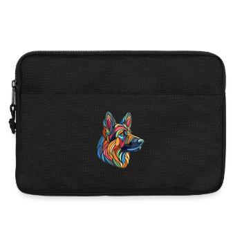 German Shepherd Dog Head Geometry Polygon Art - Laptop bag 13" - black - Front