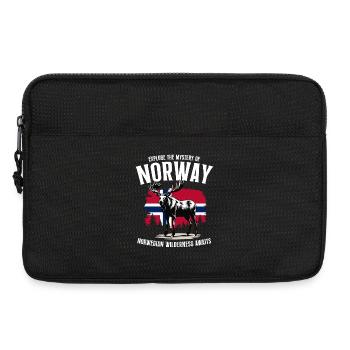 Norway Adventure : l’orignal et le drapeau norvégien - Sacoche pour ordinateur portable 13 pouces - noir - Devant