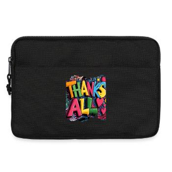 Frohes Dankeschön Graffiti Design - Laptoptasche 13" - Schwarz - Vorne