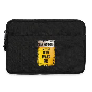 Der Maurer | Lotet Immer Aus! - Laptoptasche 13" - Schwarz - Vorne