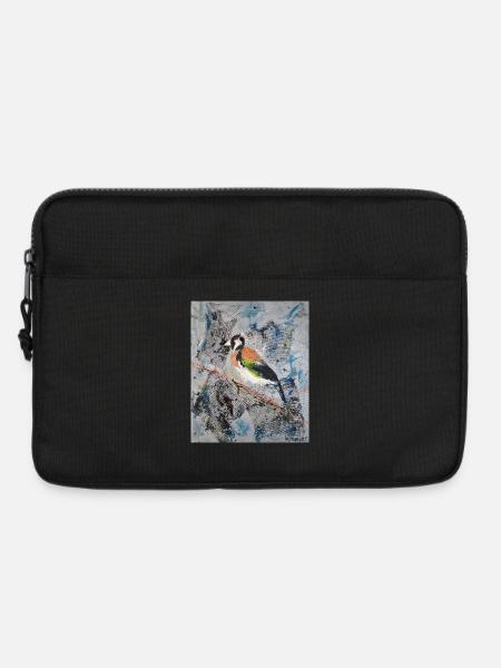 Acrylic painting with Stiglitz on tree branch - Laptop bag 13" - black