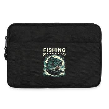 Majestätischer Karpfen Vintage Angler - Laptoptasche 13" - Schwarz - Vorne