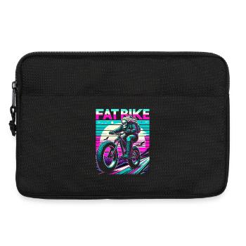 Retrowave Skeleton Biker Fatbike Retro Sunset - Sacoche pour ordinateur portable 13 pouces - noir - Devant