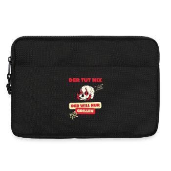 Skull und Grillspruch Design - Laptoptasche 13" - Schwarz - Vorne