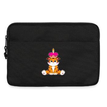 Tiger Birthday Cake - Laptop bag 13" - black - Front