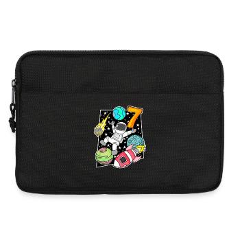 7 Garçon d’anniversaire astronaute - Sacoche pour ordinateur portable 13 pouces - noir - Devant