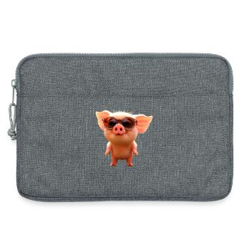 Schwein Hausschwein Schweine Ferkel Schweinchen - Laptoptasche 13" - Grau meliert - Vorne