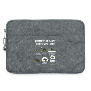 COMMENT JE PASSE MON TEMPS LIBRE - tracteur - Sacoche pour ordinateur portable 13 pouces - gris chiné - Devant