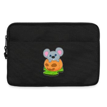 Souris Halloween Citrouille - Sacoche pour ordinateur portable 13 pouces - noir - Devant