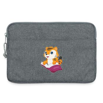 Tiger Buch - Laptoptasche 13" - Grau meliert - Vorne