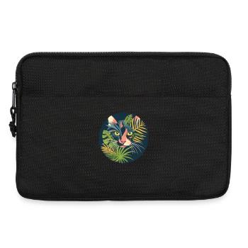 Illustration d’un chat - Sacoche pour ordinateur portable 13 pouces - noir - Devant