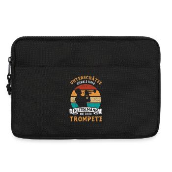 Unterschätze nie einen alten Mann mit Trompete - Laptoptasche 13" - Schwarz - Vorne