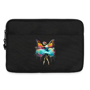 Ballerina with butterfly wings butterflies tutu - Laptop bag 13" - black - Front