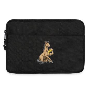 Pferd Pizza - Laptoptasche 13" - Schwarz - Vorne