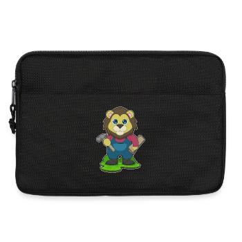 Löwe Tischler Holz Handwerk - Laptoptasche 13" - Schwarz - Vorne