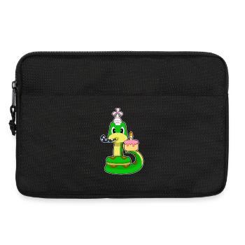 Schlange Geburtstag Tröte - Laptoptasche 13" - Schwarz - Vorne