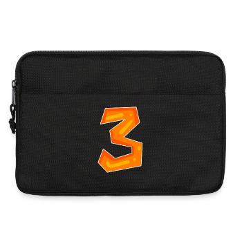 3 orange - Sacoche pour ordinateur portable 13 pouces - noir - Devant