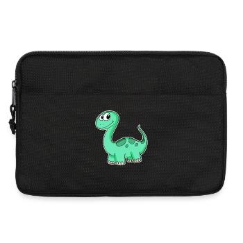 Dino Motif Dinosaur Green - Laptop bag 13" - black - Front