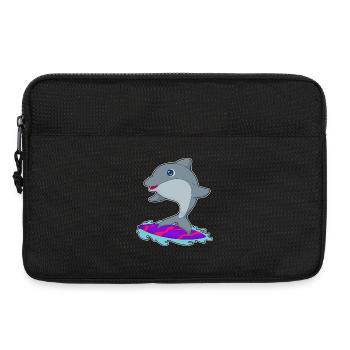 Été de surf sur planche de surf Dolphin - Sacoche pour ordinateur portable 13 pouces - noir - Devant