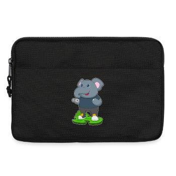 Elephant Bodybuilder Dumbbell Bodybuilding - Laptop bag 13" - black - Front
