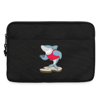 Bodybuilding Shark Bodybuilder avec haltères - Sacoche pour ordinateur portable 13 pouces - noir - Devant