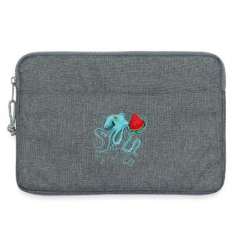 Poulpe Pastèque - Sacoche pour ordinateur portable 13 pouces - gris chiné - Devant